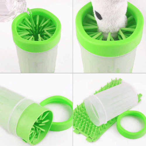 Kit Limpa Pata + Garrafa Bebedouro Portátil Pet Passeio Cão