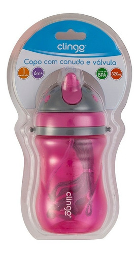 Imagem 3 de 5 de Copo Com Canudo E Válvula 320ml Clingo