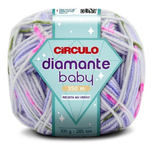 Lã Fio Diamante Baby Círculo 100g 165m - Crochê / Tricô Bebê Cor 9714 - Orquidea