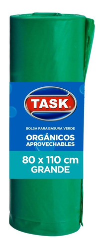 Bolsa Basura 80x110cm Rollo 10un Verde 80-105l Task