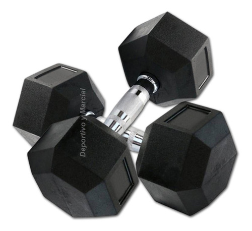 Imagen 2 de 7 de Kit 2 Mancuernas Hexagonales De Caucho Get Fit 2,5 Kg Envio