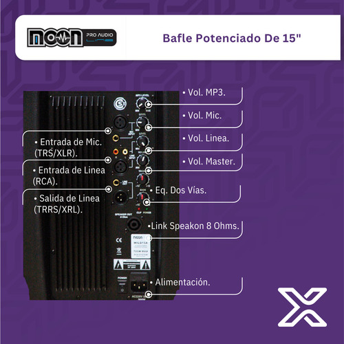 Parlante Moon Audio WILD15A negro