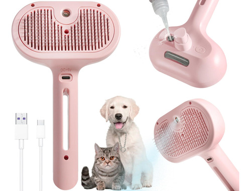 Spray Cat Brush For Shedding - Pet Hair Removal Comb With