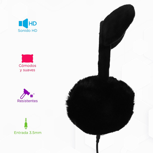Miniso Audífonos De Diadema Con Cable Disney Mickey Mouse Color Negro