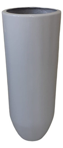 Vaso Grande Modelo Bala Em Fibra De Vidro 92cm Branco