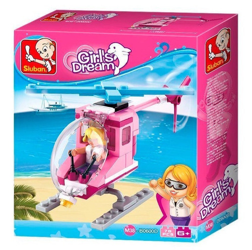 Imagen 1 de 5 de Bloques Sluban Girl's Dream Helicóptero 78 Piezas Calidad