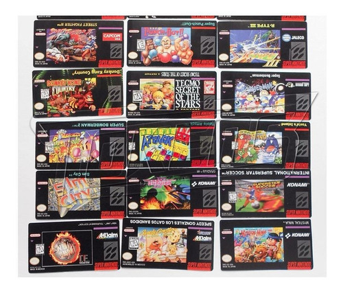 Paquete De 9 Etiquetas Labels  Para Juegos Nes, Snes, N64,