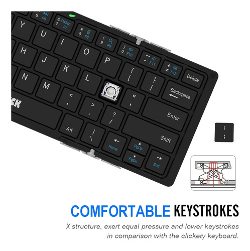 Arteck Teclado Bluetooth Plegable, Mini Teclado Plegable...