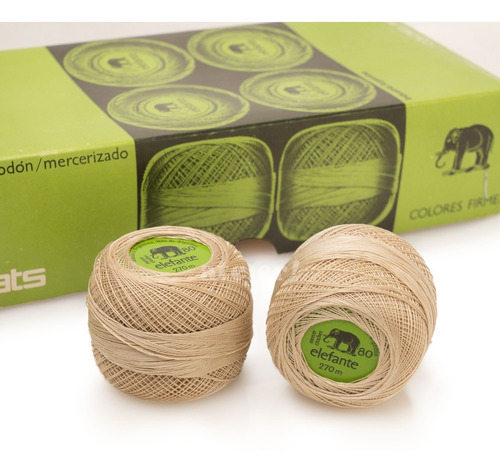 Imagen 4 de 4 de Hilo Algodon Crochet Elefante - Tit 80 X 10 Ovillos 270 Mts