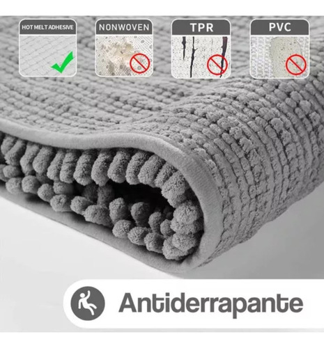 Tapete Para Banheiro Antiderrapante Absorvente 60x40cm Azul Lisa