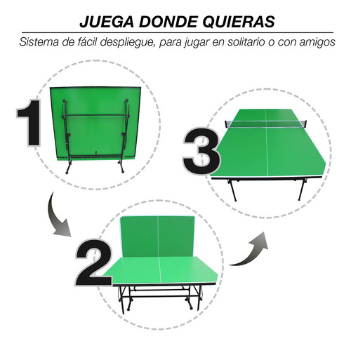 Mesa De Ping Pong Plegable Avanzada Verde
