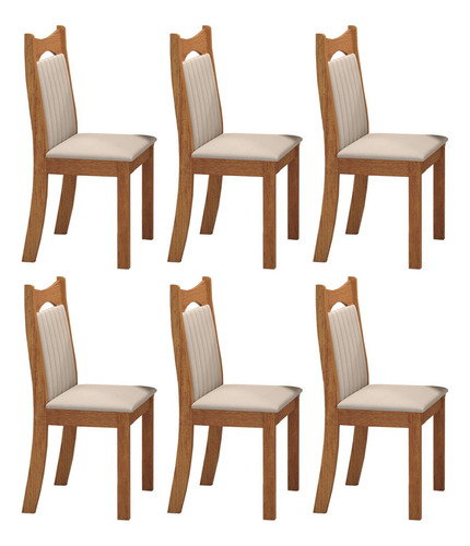 Kit Com 6 Cadeiras Para Sala De Jantar Mdp/mdf Dalas Ic