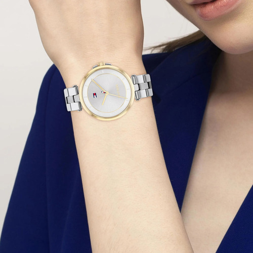 Reloj Tommy Hilfiger 1782360 Mujer Ct Color de la malla Plateado Color del bisel Dorado Color del fondo Blanco