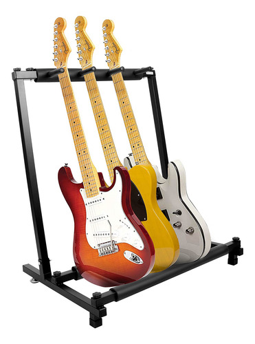 Soporte Para Guitarra Kuyal Iron, Estante Multiguitarra Negr