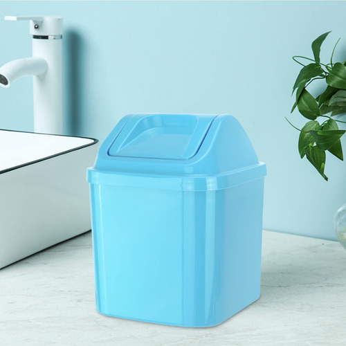 Qlfj-furdec 2 Cubos De Basura De Plástico Con Tapa Abatible