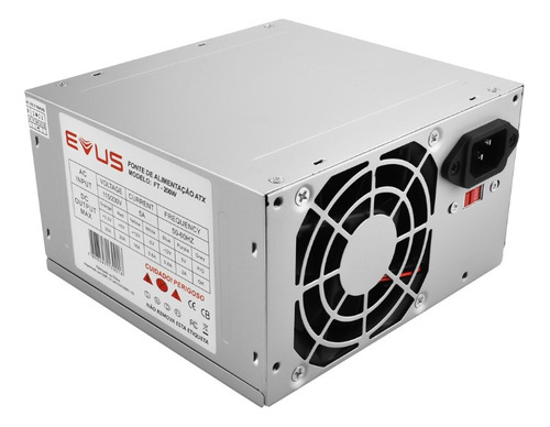 Fonte Evus Ft-200w Atx 200w Real 20/24p 3 Sata Com Cabo