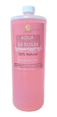 Agua De Rosas Natural Con Aroma Y Color 1l
