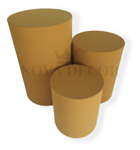 Imagem 9 de 10 de 2 Trios De Capas Para Mesas Cilindros Tecido Veste Facil