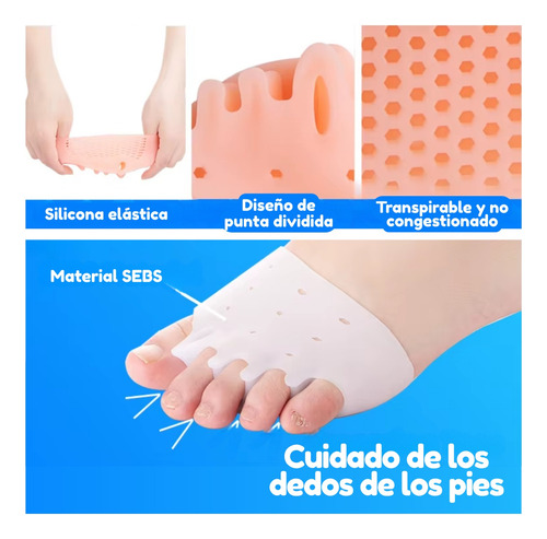 5 Pares Corrector Hallux Valgus Dedo Pie Separador Silicon