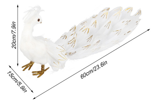Colgantes Blancos Con Plumas De Pavo Real De Cola Larga