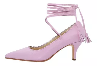 Stiletto Punta Pulsera En Tobillos Color Rosa | Line Drid