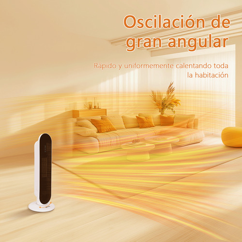 Calefactor De Torre Cerámica Ecléctrico CM-TOP NF02 Calefacción Rápida Ptc Portátil Color Blanco 1500 W