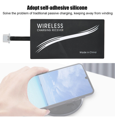 Adaptador De Cargador Inalámbrico Qi Universal Tipo C De 2 P