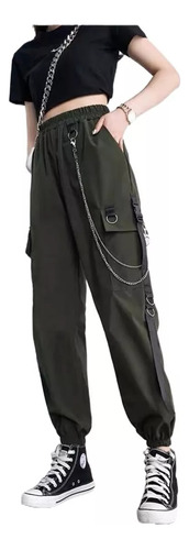 Pantalones Cargo Casuales Multibolsillos Para Mujer, Estilo