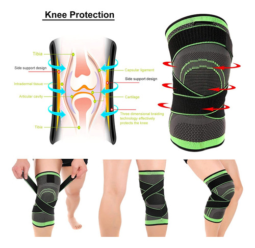 2 Uds Soporte De Rodilla Ajustable,para Correr Baloncesto