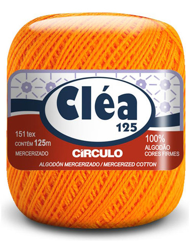 Fio/linha Cléa 125 Tex 151 100% Algodão Mercerizado 125m Cor 4156-Cenoura