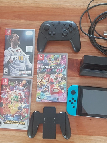 Nintendo Switch 32gb Rojo Y Azul Neón/control Adic./3juegos