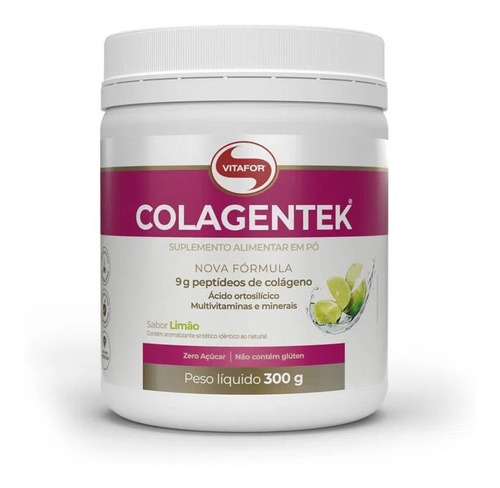 Colágeno Colagentek Vitafor 300g Hidrolisado Sabor Limão