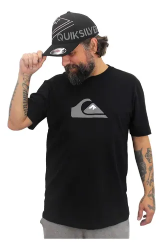 Camiseta Masculina Quiksilver Comp Logo Básica Preta Preto M