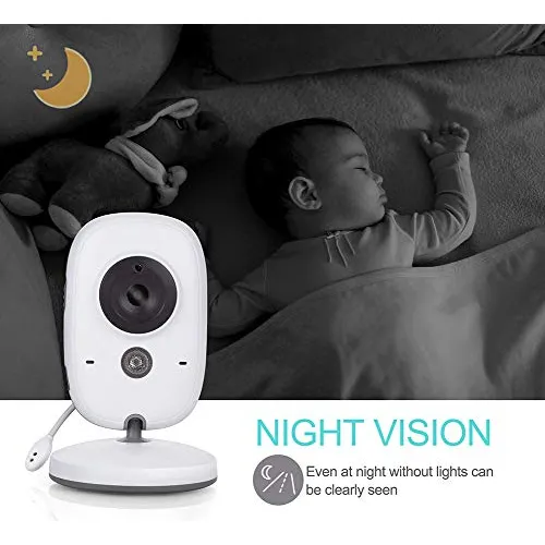 Pooki Monitor De Bebé Con Cámara Para Visión Nocturna Y Sens