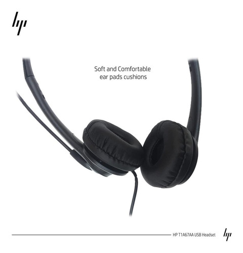 Imagen 5 de 7 de Auriculares Estéreo Hp T1a67aa Usb Microfono 20 Hz Negro