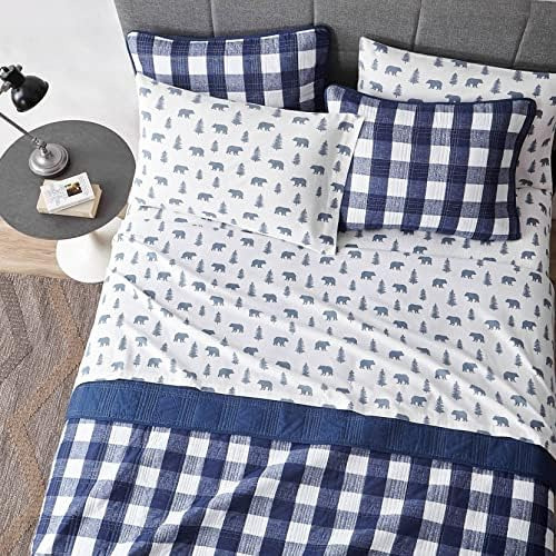 Eddie Bauer - Sábanas King, Juego De Cama De Franela De Algo