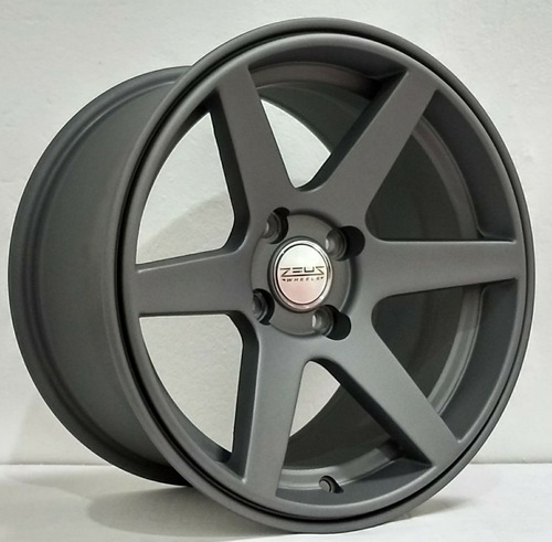 Roda Aro 15 Tala 8 4x100 Zeus Zw309 / Jogo + Bicos Cor Grafite