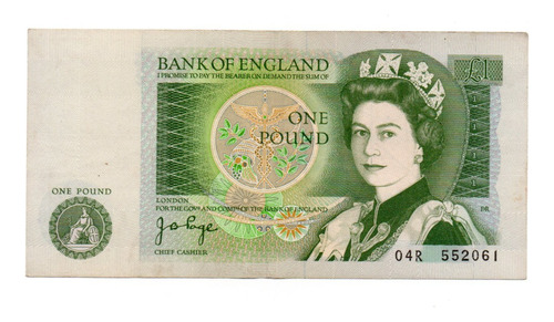 Inglaterra Gran Bretaña Billete 1 Libra Año 1978 P#377a