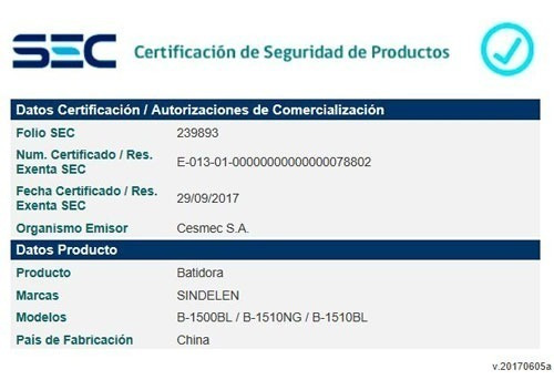 Imagen 3 de 5 de Batidora Sindelen Manual B-1500bl