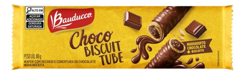 Biscoito Doce Tube Chocolate Pacote 80g Bauducco
