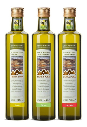 Aceite De Oliva Virgen Extra Sierra Pura - 3 Botellas 500cc