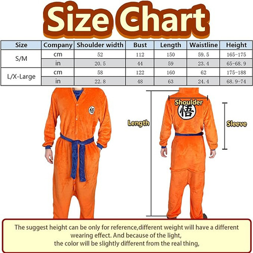 Disfraz Pijama Kigurumi Goku Dragon Ball Z Adultos Hombres