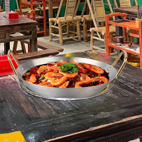 Panela Wok De Aço Inoxidável Para Fritar E Cozinhar 24 Cm