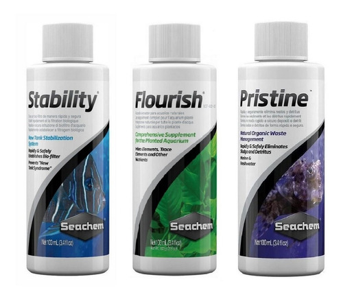 Kit Seachem Stability + Pristine + Flourish 100ml