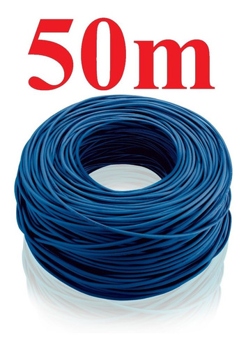 Cabo Rede Cat6 Azul Rolo 50m Utp Lan Metros Net