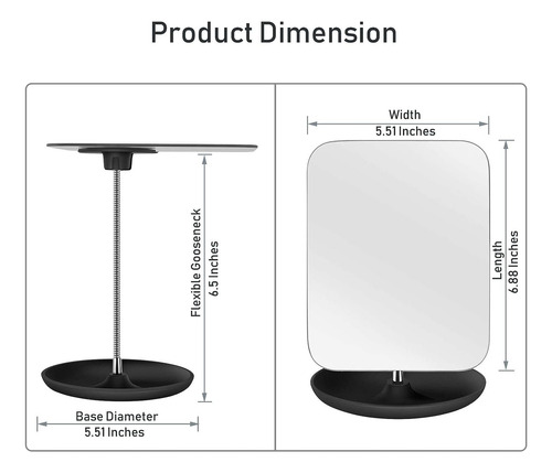 Mirror De Tocador De Mesa De Lfoyou Con Soporte - Espejo De