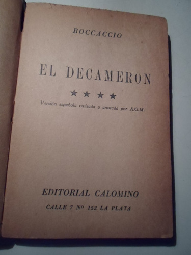 Libro El Decmeron  Tiene La Tapa Forrada Con Contac