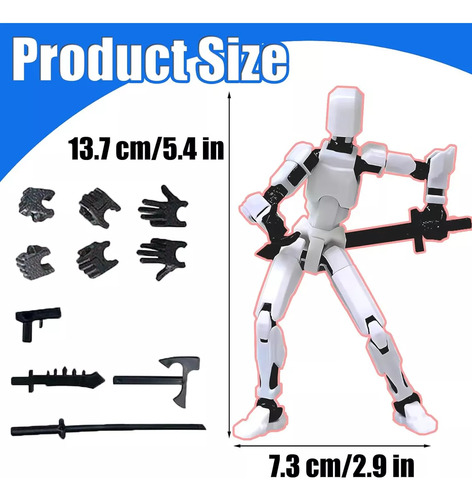 Aoli Juego De 2 Lucky Dummy T13 Figure, Robot Multiarticulado Impreso Pvc 3d, Titan 13 Action Figure, Maniquí Modelo De Actividad Cuerpo Completo, Decoraciones De Escritorio