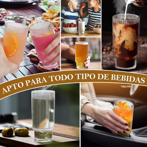 Juego De 4 Vasos De Cristal 11 Oz (350 Ml) Transparente