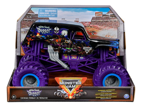 Vehículo Monster Jam D Metal Escala 1:24 Son Uva Digger M614